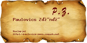 Paulovics Zénó névjegykártya